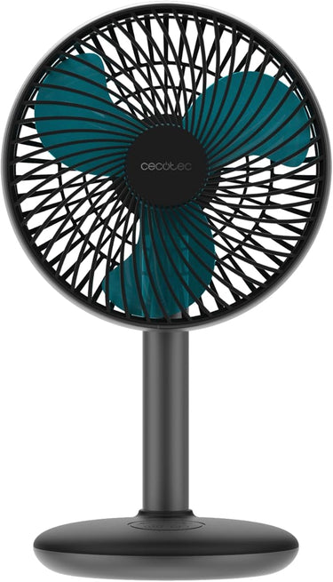 Cecotec Ventilador de Sobremesa a Batería EnergySilence 4000 Portable Desk Dark, 4000mAh, Gran Autonomía, 6 pulgadas, Panel táctil, 4 Velocidades, Inclinación ajustable, Negro